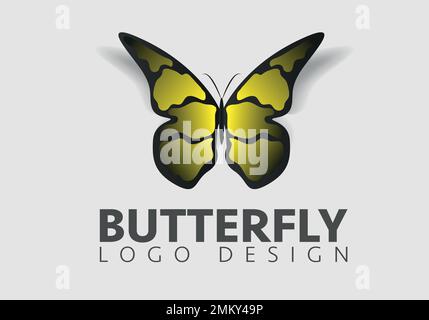 Butterfly conceptual simple, colorful icon. Logo. Vector illustration Stock Vector