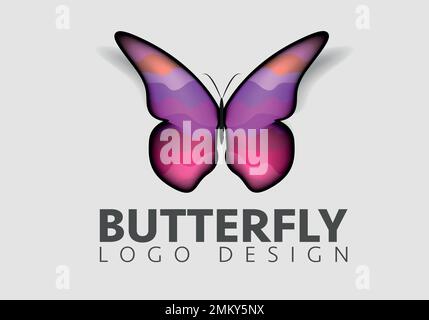 Butterfly conceptual simple, colorful icon. Logo. Vector illustration Stock Vector