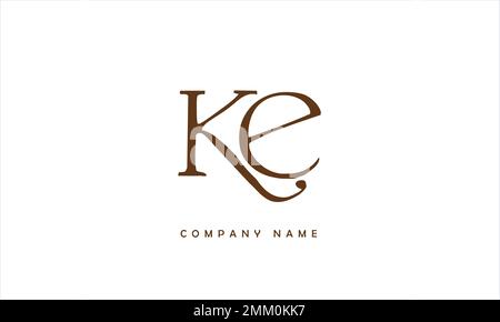 KE, EK Abstract Letters Logo Monogram Stock Vector