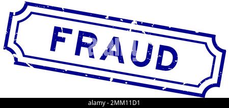 Grunge blue fraud word rubber seal stamp on white background Stock Vector