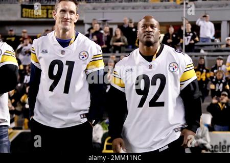 AUG 09 2010: Pittsburgh Steelers linebacker James Harrison (92) during the Pittsburgh  Steelers training camp morning session, held at Saint Vincent College in  Latrobe Pennsylvania. (Icon Sportswire via AP Images Stock Photo - Alamy