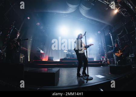 BARCELONA - JAN 28: The Kooks (band) perform in concert at Razzmatazz Club on January 28, 2023 in Barcelona, Spain. Stock Photo