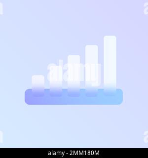 signal strength indicator glass morphism icon Stock Vector