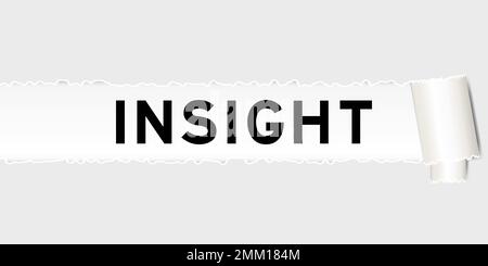 Ripped gray paper background that have word insight under torn part Stock Vector