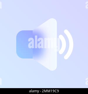 speaker glass morphism trendy style icon Stock Vector