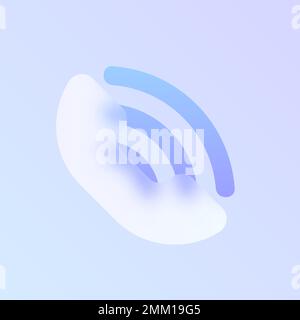 handset glass morphism trendy style icon Stock Vector