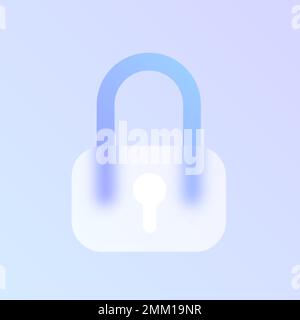 lock glass morphism trendy style icon Stock Vector