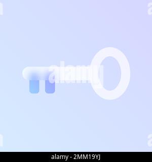 key glass morphism trendy style icon Stock Vector