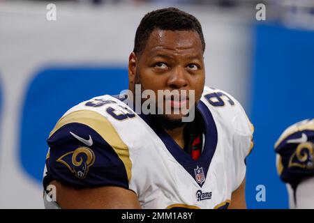 Tampa, United States. 23rd Jan, 2022. Jan 23, 2022; Tampa, FL USA; Los  Angeles Rams quarterback Matthew Stafford (9) tries to avoid the rush from  Tampa Bay Buccaneers defensive end Ndamukong Suh (