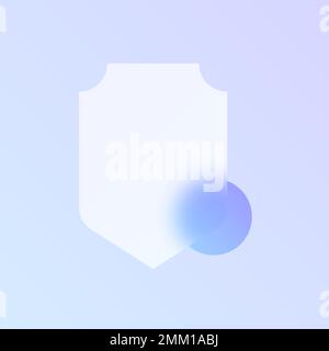 shield glass morphism trendy style icon Stock Vector