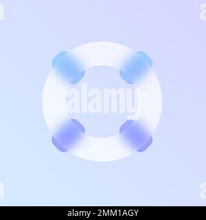 lifebuoy glass morphism trendy style icon Stock Vector