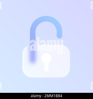 lock glass morphism trendy style icon Stock Vector