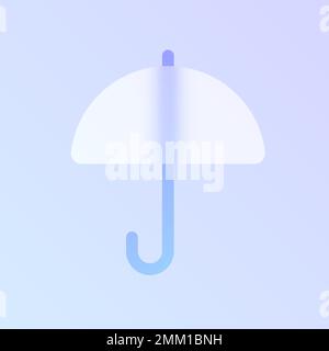 umbrella glass morphism trendy style icon Stock Vector