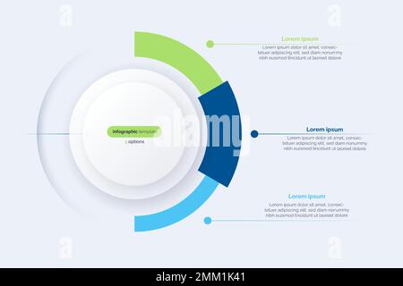 Three option circle infographic diagram. Vector illustration Stock Vector