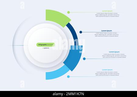 Four option circle infographic diagram. Vector illustration Stock Vector