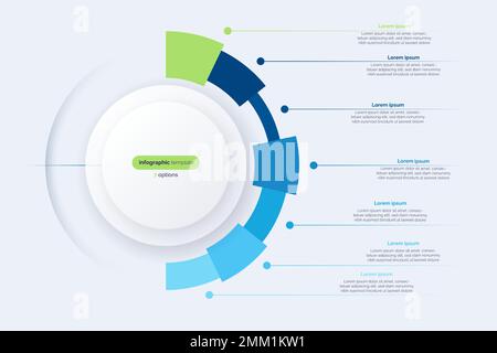 Seven option circle infographic diagram. Vector illustration Stock Vector