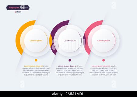 Vector minimalistic infographic template composed of 3 circles Stock Vector