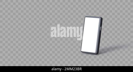 Phone in realistic style on transparent background. Mock up mobile phone  with blue screen. Smartphone isolated. Modern design. Vector illustration  Stock Vector Image & Art - Alamy