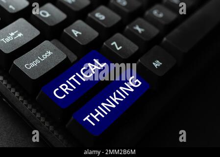 Sign displaying Critical Thinking. Business concept sequence of stages of a project requiring the longest time Stock Photo