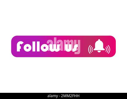 Follow us graphic concept symbol, speech button web label, vector illustration . Stock Vector