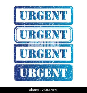 Set of Urgent stamp symbol, label sticker sign button, text banner vector illustration . Stock Vector