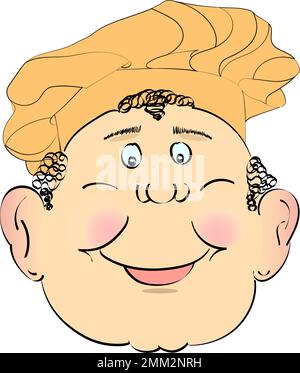 Cheerful stylized illustration of an English chef head. Ideal for editorial use in culinary articles, British food magazines, or restaurant guides. Stock Vector