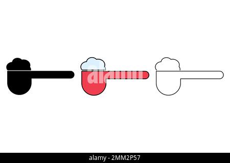 Set of measuring spoon icon, cook design symbol, bakery product vector illustration . Stock Vector