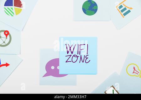 Writing displaying text Wifi Zone. Business approach provide wireless high-speed Internet and network connections Stock Photo