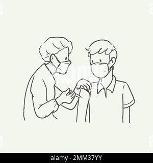 Vaccine administration new normal, vector art illustration Stock Vector