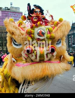 Glasgow, Scotland, UK 29th  January, 2023. Chinese new year Year of the Rabbit celebrations continue as the city’s Chinese community put on a show in  the town centre George square as locals get in on the act. Credit  Gerard Ferry/Alamy Live News Stock Photo