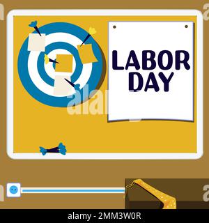 Conceptual display Labor Day. Business concept an annual holiday to celebrate the achievements of workers Stock Photo