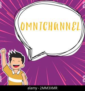 Text sign showing Omnichannel. Concept meaning type of retail that integrates the different methods of shopping Stock Photo