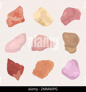 Pastel abstract stone shape, sticker vector set Stock Vector
