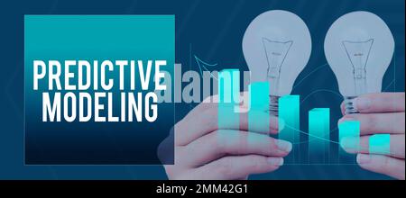 Conceptual caption Predictive Modeling. Internet Concept maintenance strategy driven by predictive analytics Stock Photo