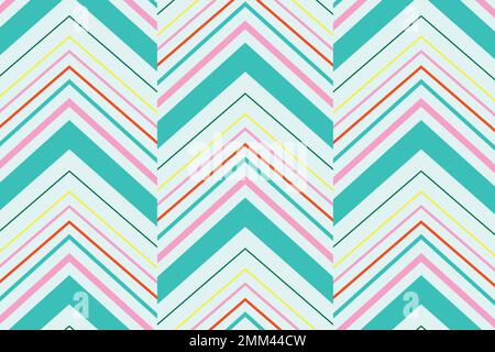 Zigzag pattern background, teal chevron, creative design vector Stock Vector