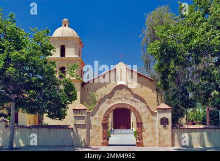 Ojai Valley Museum on Main Street in Mission Revival style, Ojai, California, USA Stock Photo