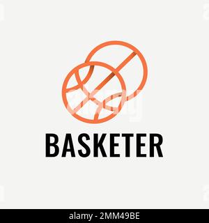 Basketball logo template, sports club business graphic in gradient design vector Stock Vector
