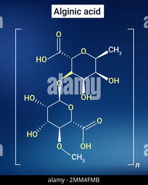 The chemical structure of Alginic acid Stock Vector