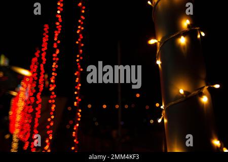 Diwali light decorations on a mall exterior. Stock Photo