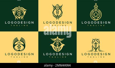 Luxury pharmacy logo design template. Pharmacy logo vector. Stock Vector