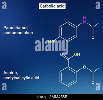 The structure of Carbolic acid Stock Vector