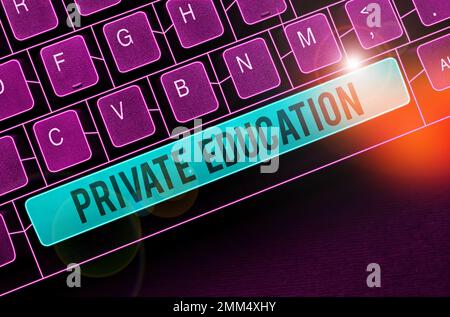 Text caption presenting Private Education. Business overview Belonging for use particular person or group people Stock Photo