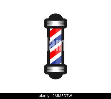 Barber shop pole, Classic Barber shop logo design. Men's barber hair dressing shop pole sign. Vintage retro barber shop pole vector design. Stock Vector