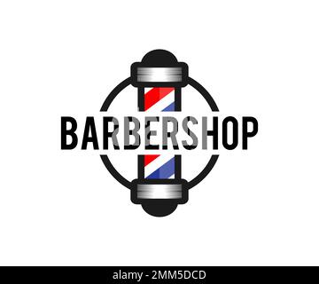 Barbershop, vintage barber label, barbershop label stamp logo design. Barbershop, for your business and professional barbershop label with quality. Stock Vector