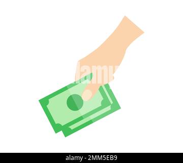 Human hand putting money cash logo design. Donation Process. Charitable organization Foundation. Concept of charity and donation vector design. Stock Vector