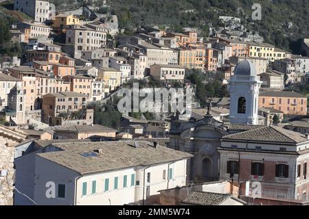 Arpino, Italy - January 5, 2023: Panorama of the city from the Mastroianni Foundation Stock Photo