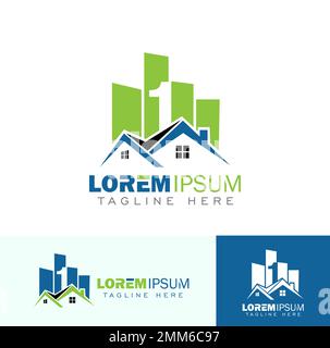 A vector illustration of Home and Number One Logo Stock Vector