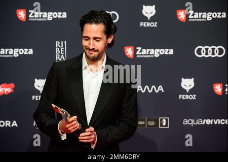 X edición de los Premios Feroz celebrados el pasado 28 de enero en Zaragoza, España. Lo mejor de la producción audiovisual española del año. Stock Photo