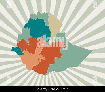 Detailed map poster of Addis Ababa, Ethiopia city administrative area ...