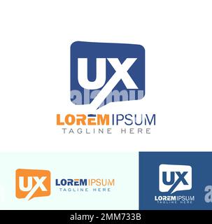A vector Illustration set of UX Monogram Initial Logo Sign Stock Vector